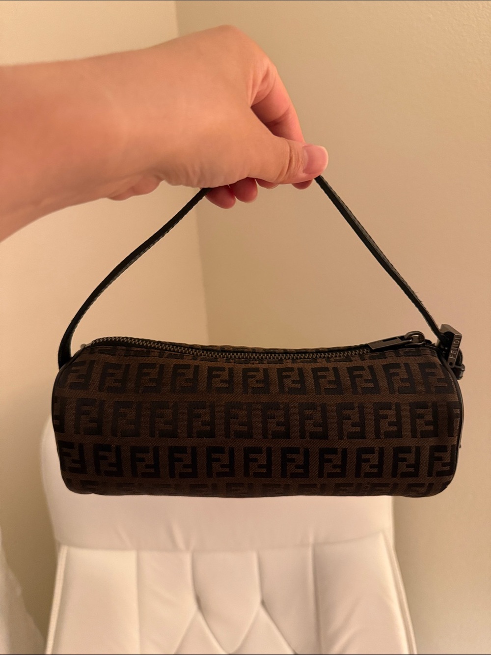 EUC Fendi Zucchino Pochette Barrel Bag